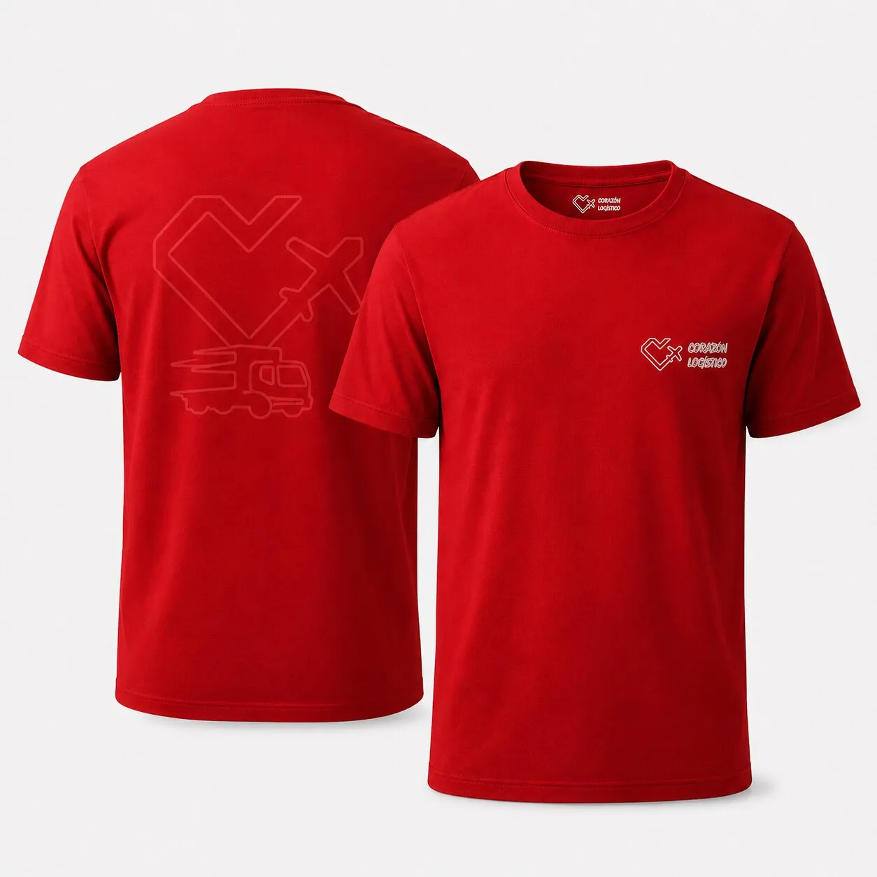 Playeras con la identidad de Corazón Logístico