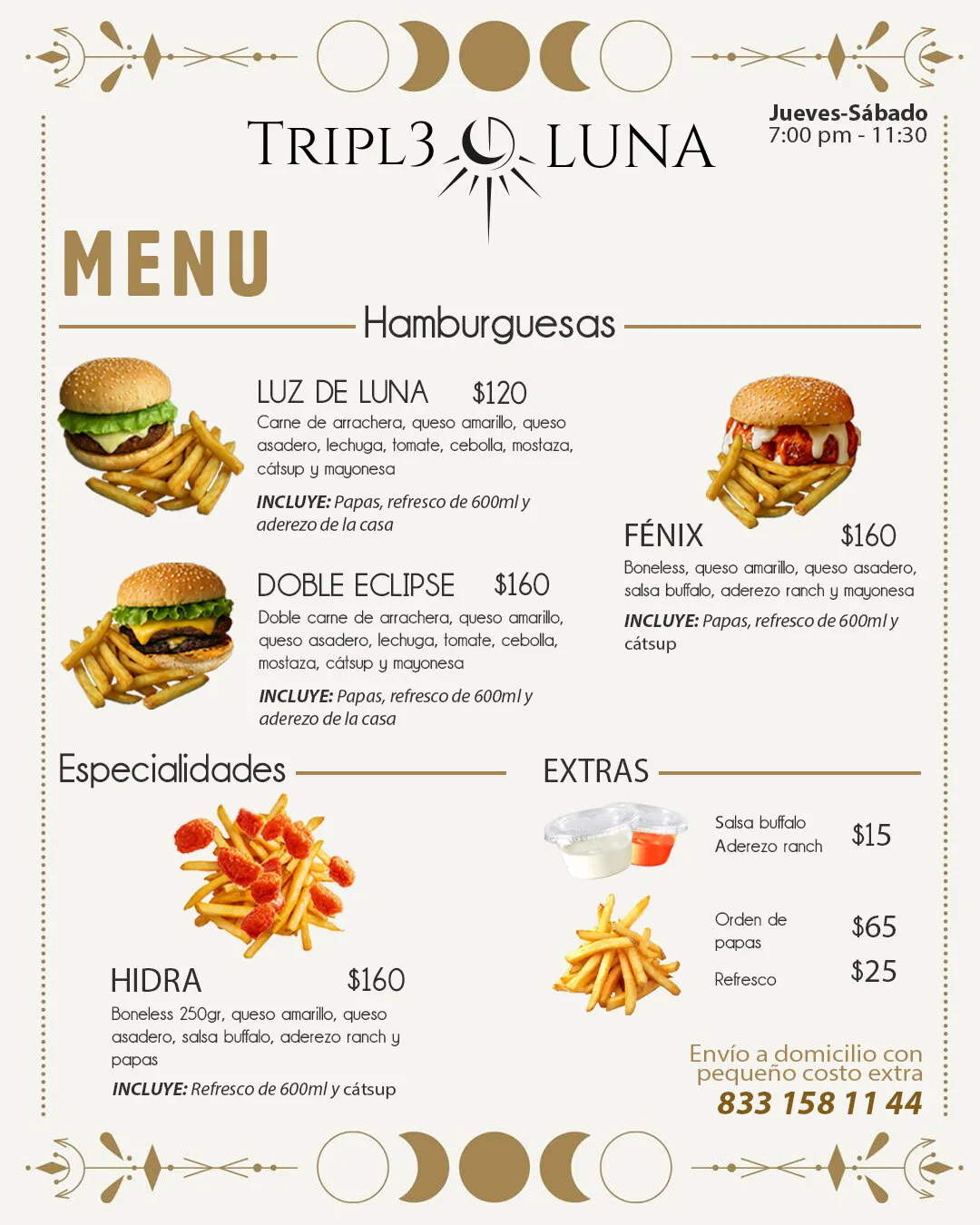 Menú de Tripl3 Luna